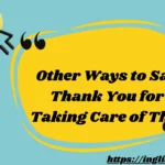 Other Ways to Say Thank You for Taking Care of This