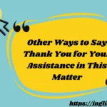 Other Ways to Say Thank You for Your Assistance in This Matter