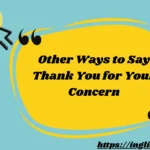Other Ways to Say Thank You for Your Concern
