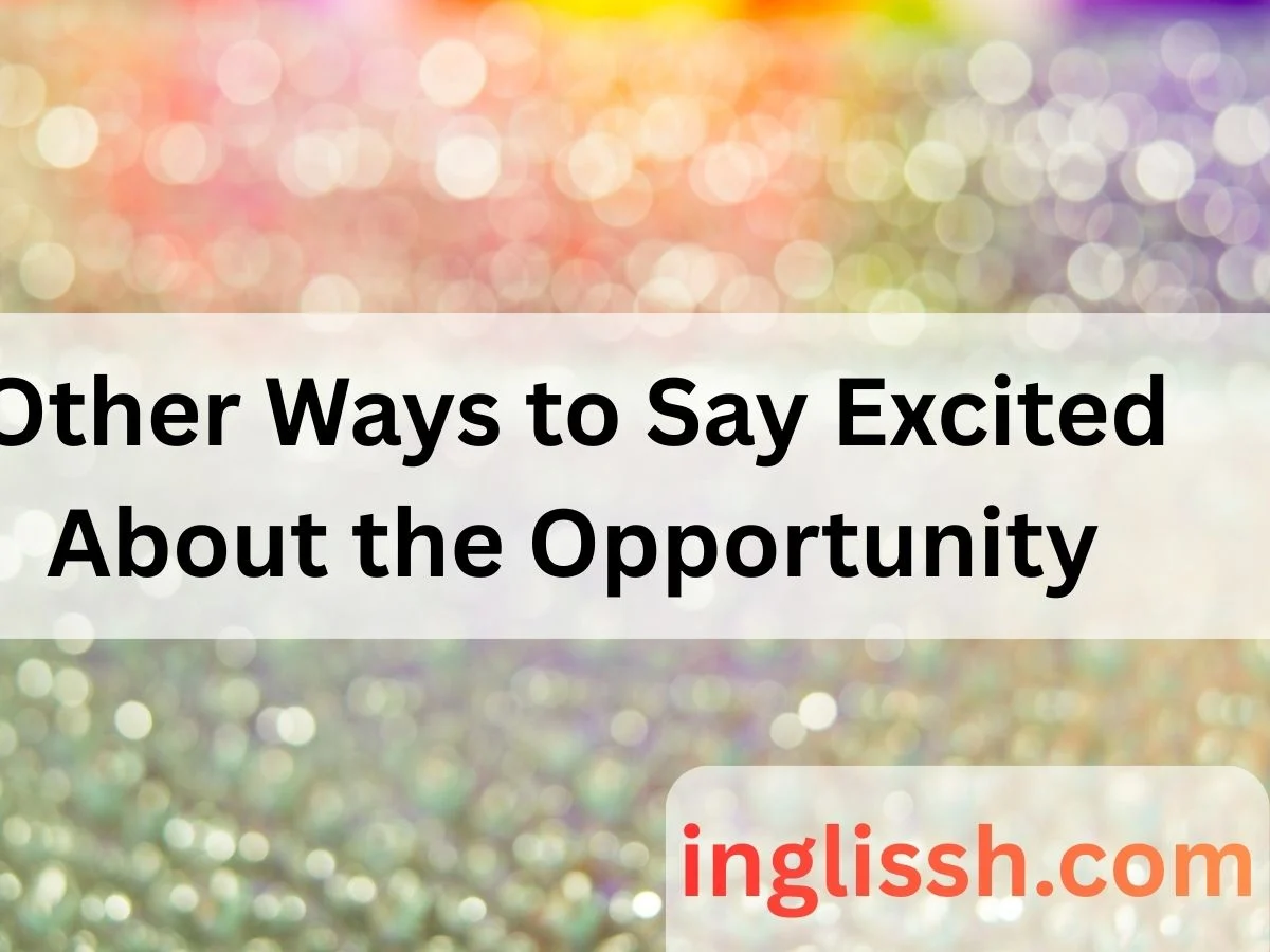 Other Ways to Say Excited About the Opportunity