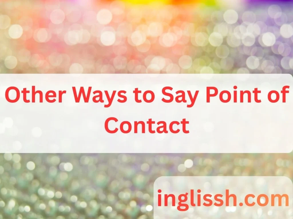 Other Ways to Say Point of Contact