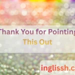 Thank You for Pointing This Out